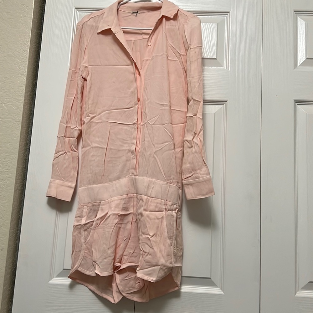 Monrow Rayon romper peach extra small